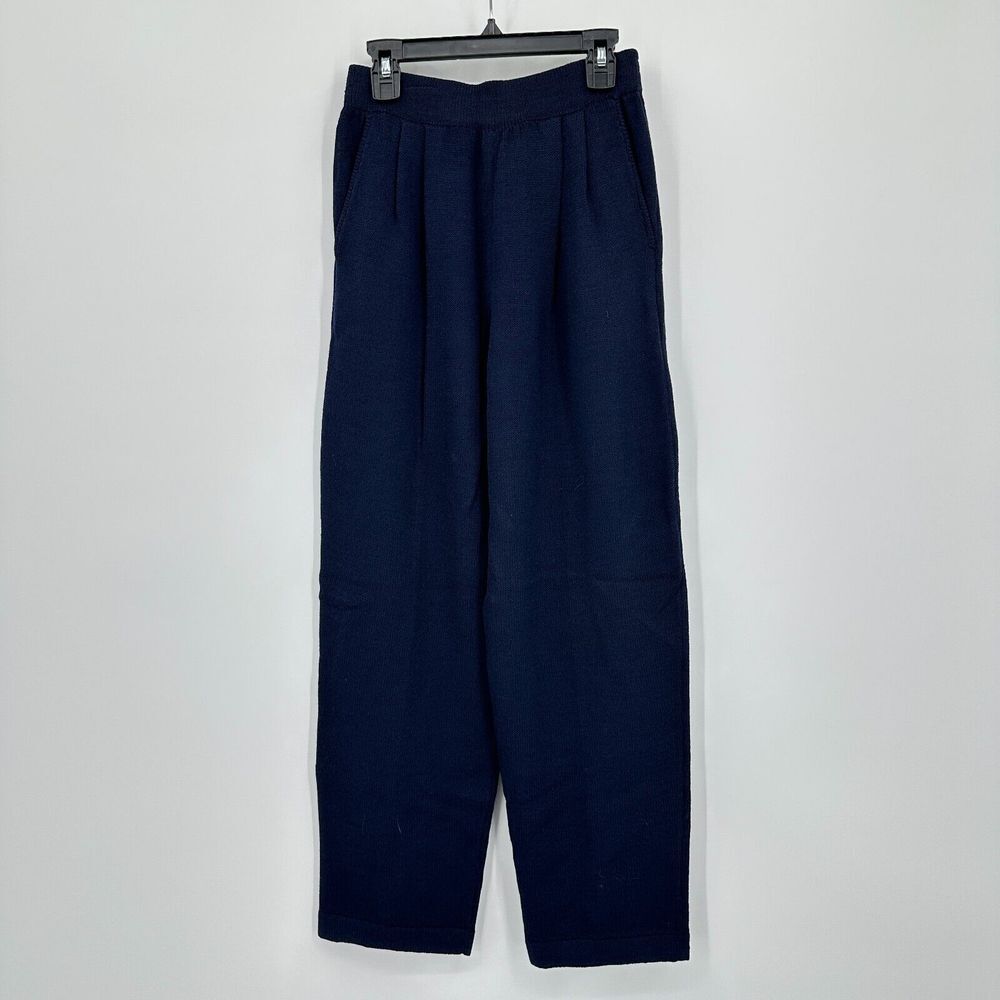 Vtg St. John Basics By Marie Gray‎ Pants Pleated Womens Size 2 Blue Santana Knit